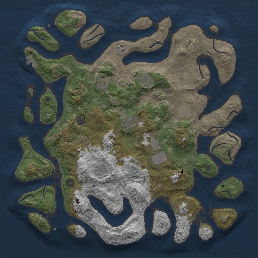 Rust Map: Procedural Map, Size: 4500, Seed: 56220, 14 Monuments