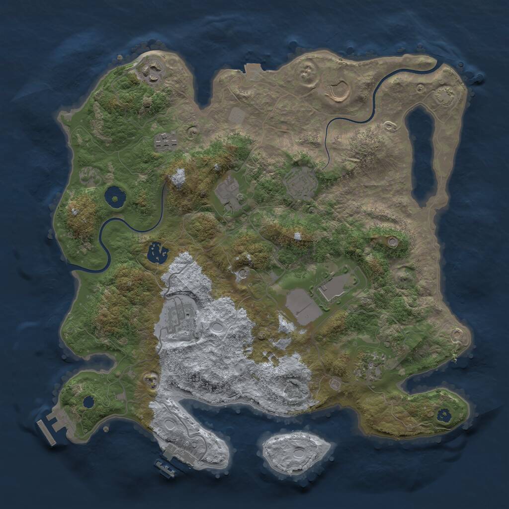 Rust Map: Procedural Map, Size: 3600, Seed: 3254812, 14 Monuments
