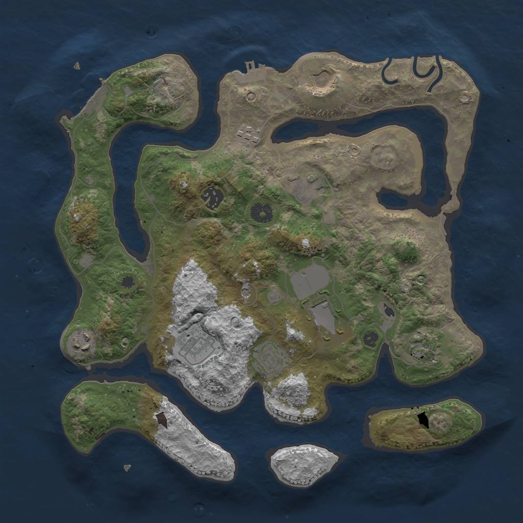 Rust Map: Procedural Map, Size: 3600, Seed: 3254812, 14 Monuments