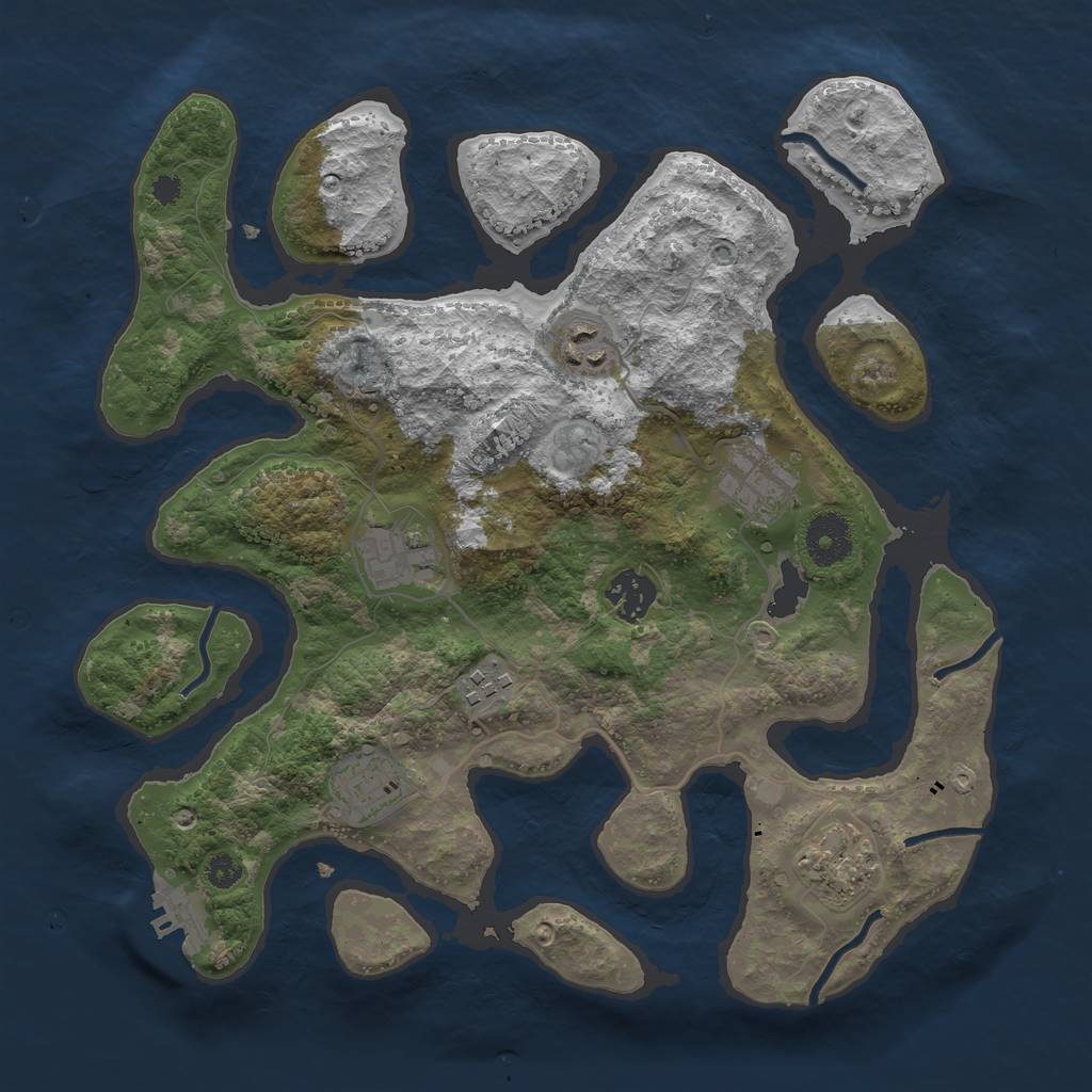 Rust Map: Procedural Map, Size: 3333, Seed: 1325471098, 10 Monuments