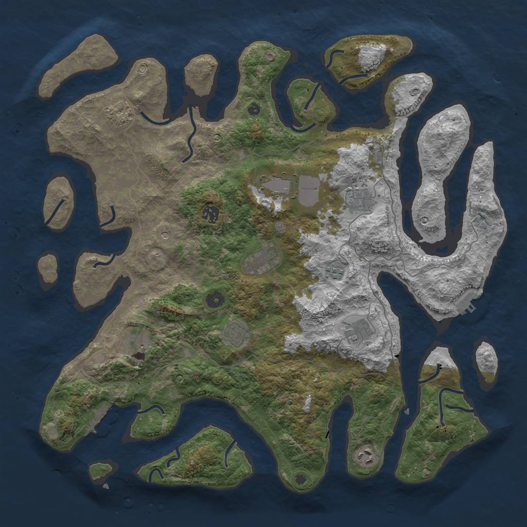 Rust Map: Procedural Map, Size: 4500, Seed: 28475, 15 Monuments