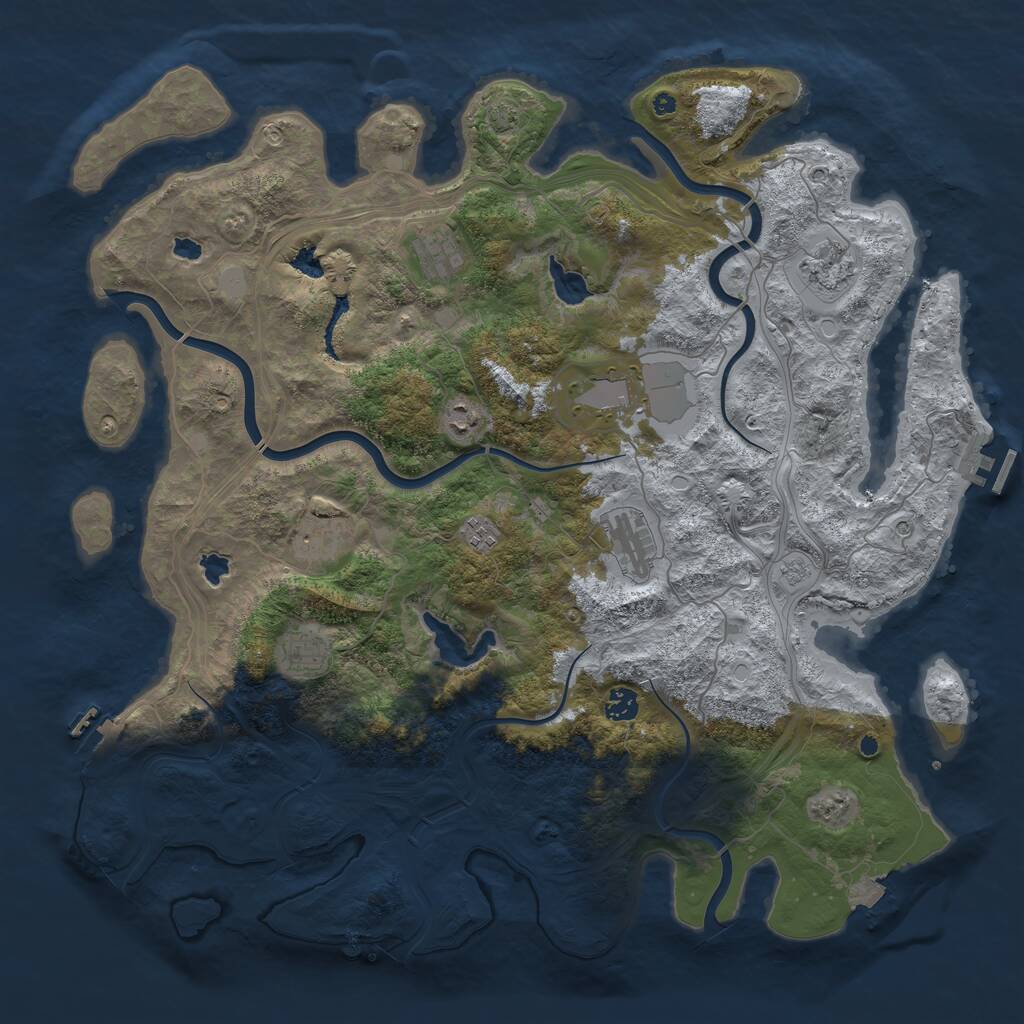 Rust Map: Procedural Map, Size: 4500, Seed: 28475, 15 Monuments