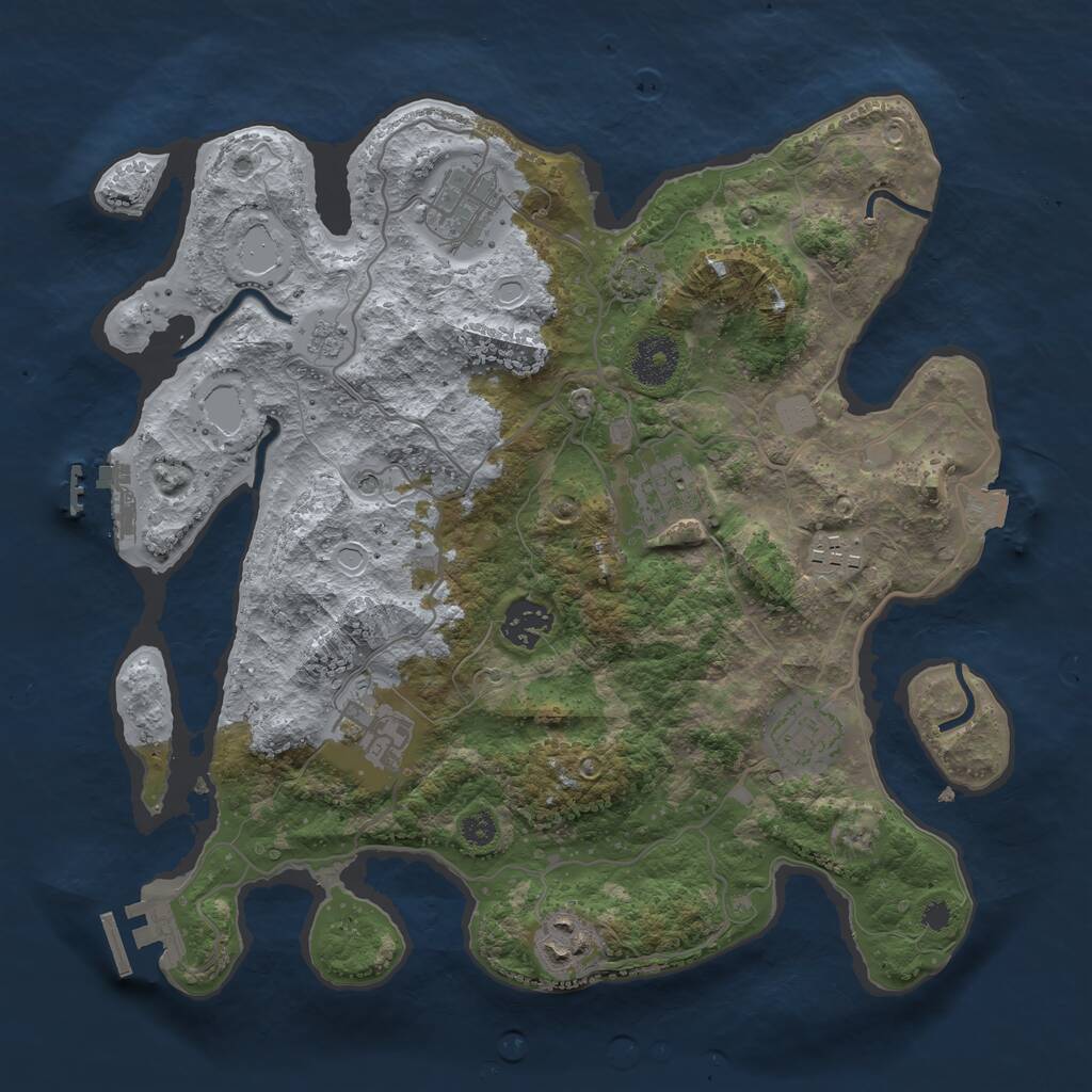 Rust Map: Procedural Map, Size: 3328, Seed: 325471698, 13 Monuments