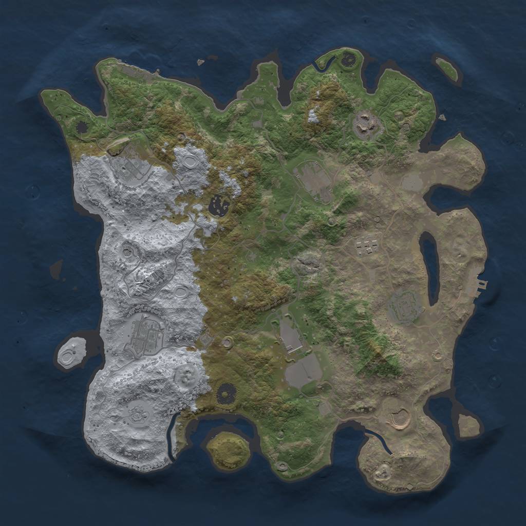 Rust Map: Procedural Map, Size: 3750, Seed: 100, 18 Monuments