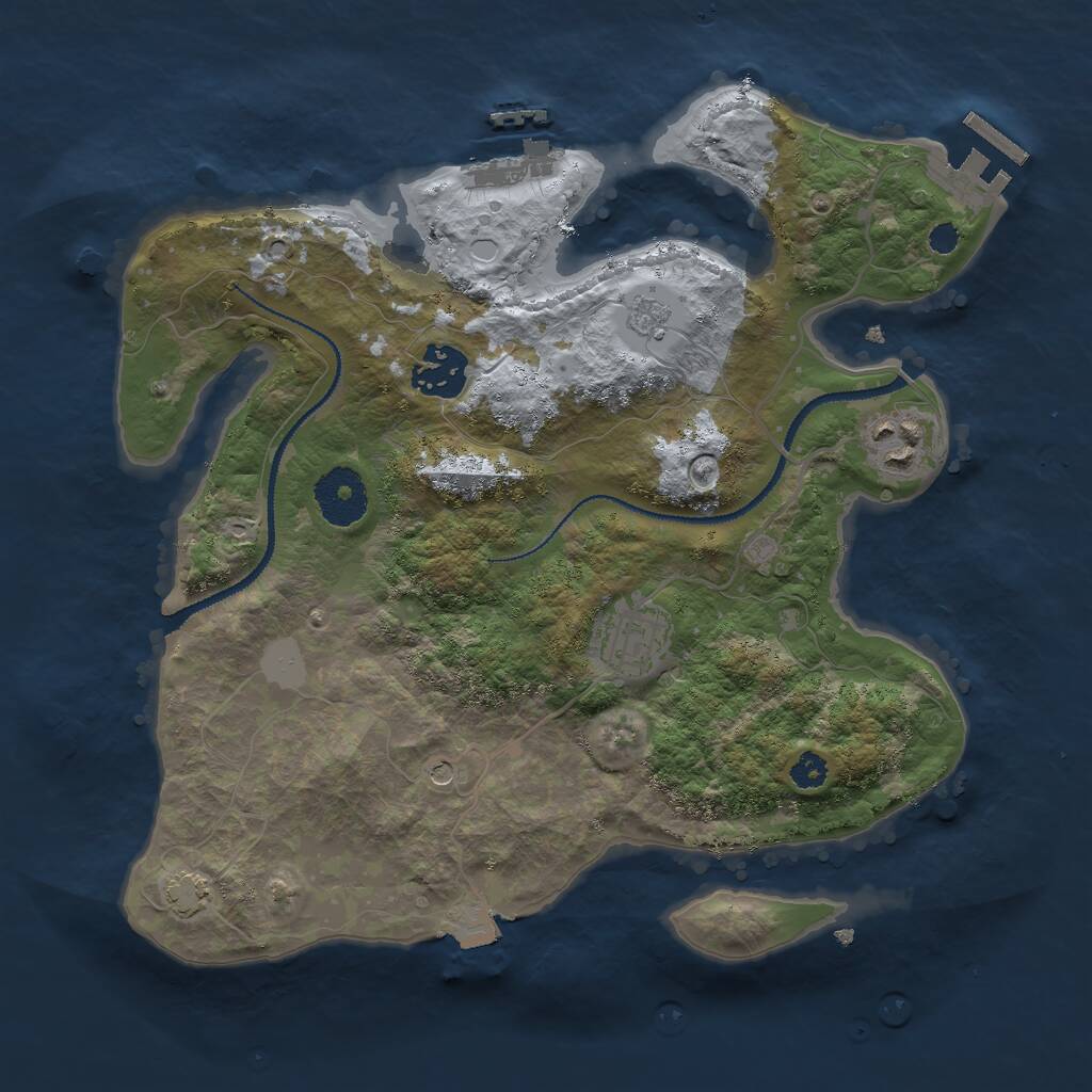 Rust Map: Procedural Map, Size: 3000, Seed: 1488900522, 9 Monuments