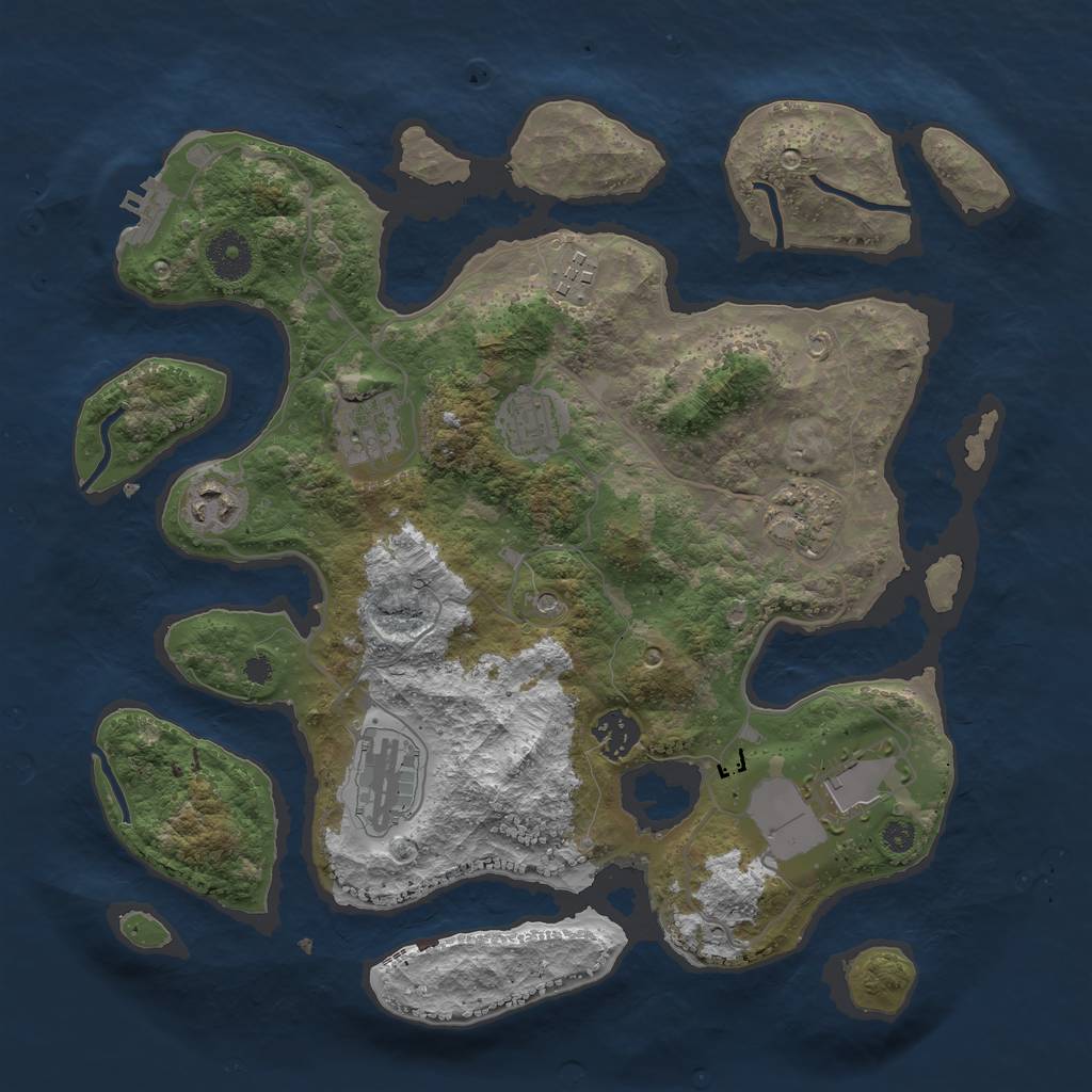 Rust Map: Procedural Map, Size: 3500, Seed: 85610244, 12 Monuments