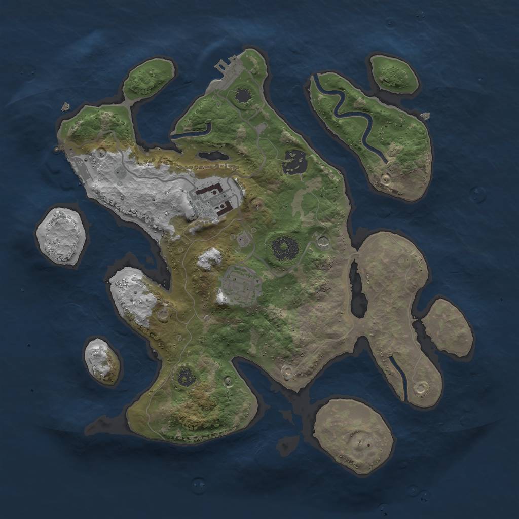 Rust Map: Procedural Map, Size: 3000, Seed: 86786786, 8 Monuments