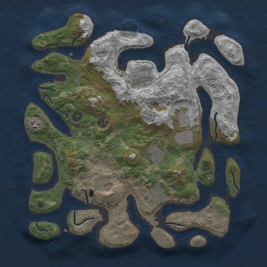 Rust Map: Procedural Map, Size: 3800, Seed: 60681, 12 Monuments