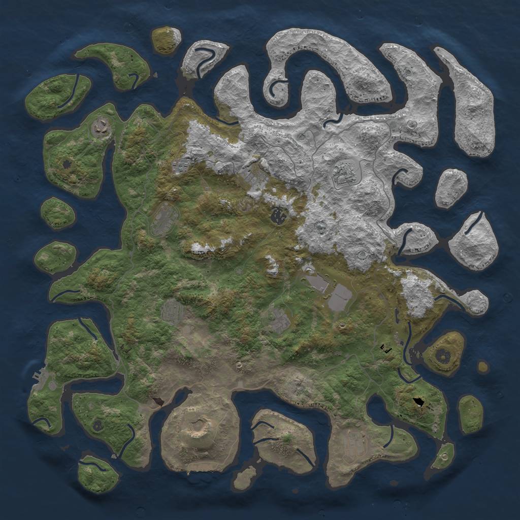 Rust Map: Procedural Map, Size: 5100, Seed: 6096, 16 Monuments