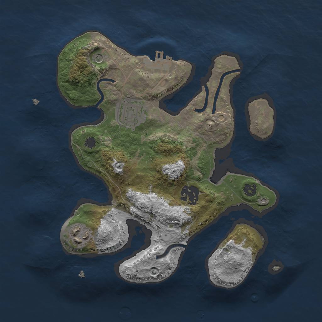 Rust Map: Procedural Map, Size: 2500, Seed: 10241, 7 Monuments