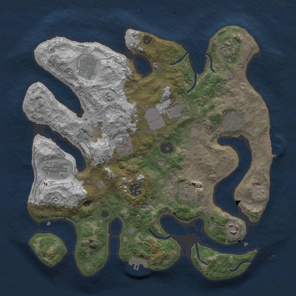 Rust Map: Procedural Map, Size: 3500, Seed: 785627555, 15 Monuments