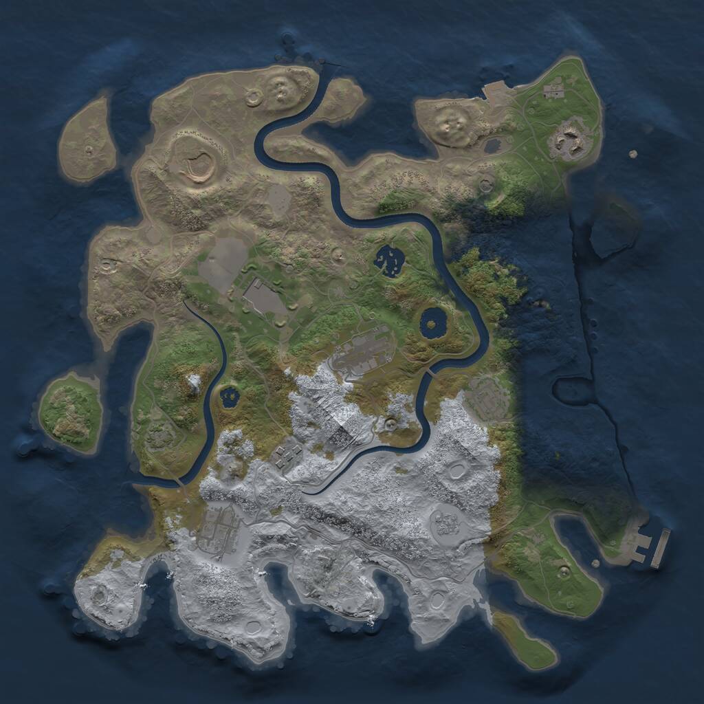 Rust Map: Procedural Map, Size: 3500, Seed: 96324421, 13 Monuments