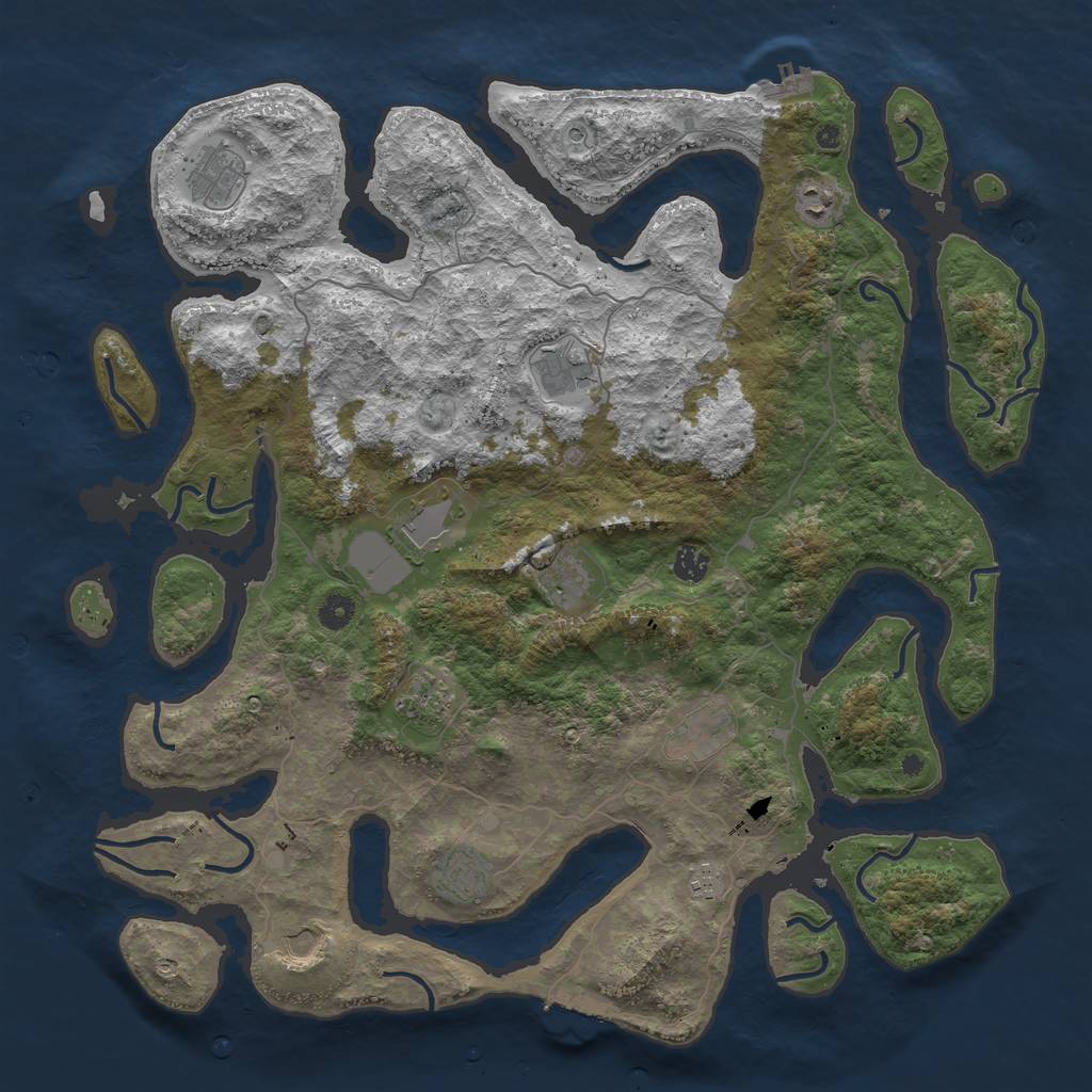 Rust Map: Procedural Map, Size: 4600, Seed: 18, 16 Monuments