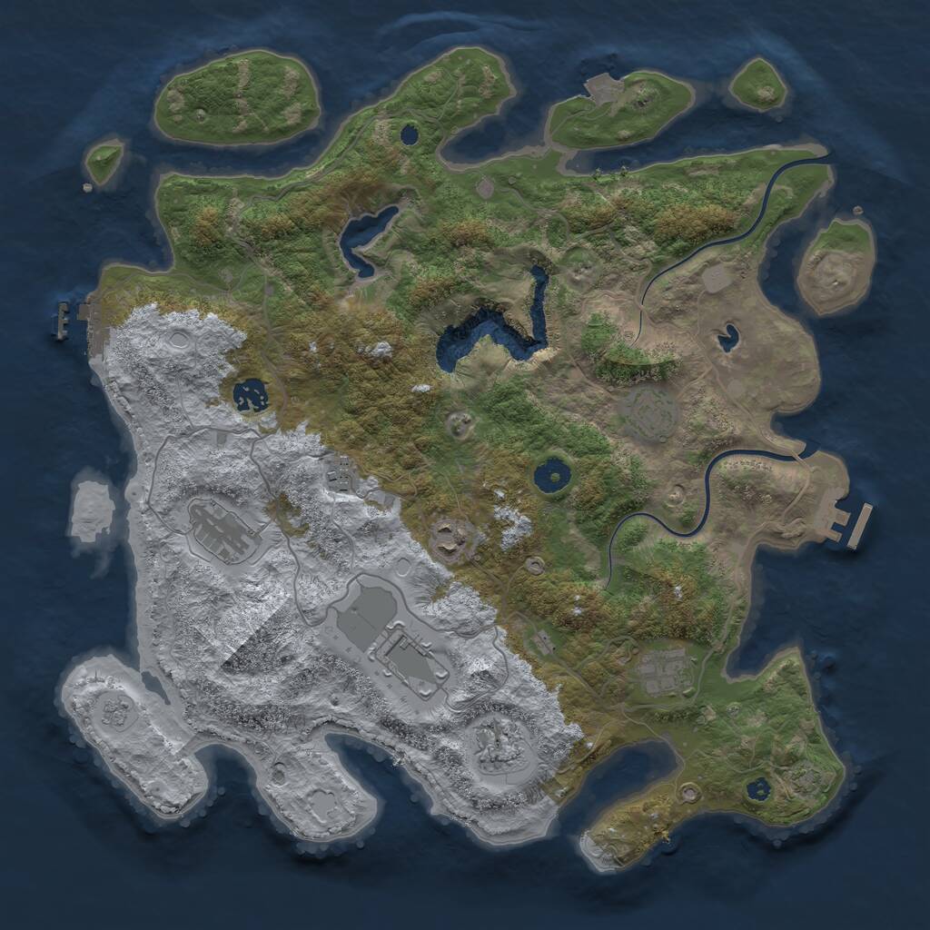 Rust Map: Procedural Map, Size: 4000, Seed: 57482, 13 Monuments