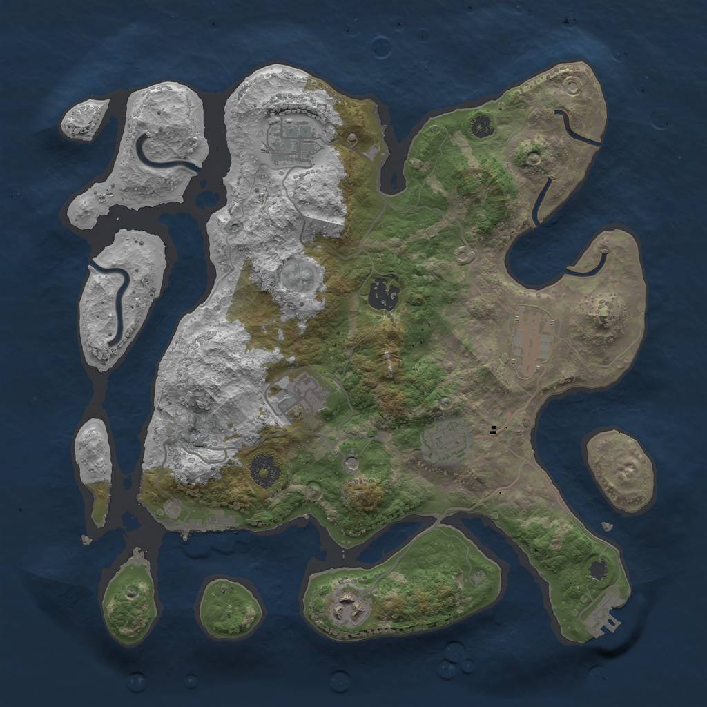 Rust Map: Procedural Map, Size: 3333, Seed: 325471698, 11 Monuments