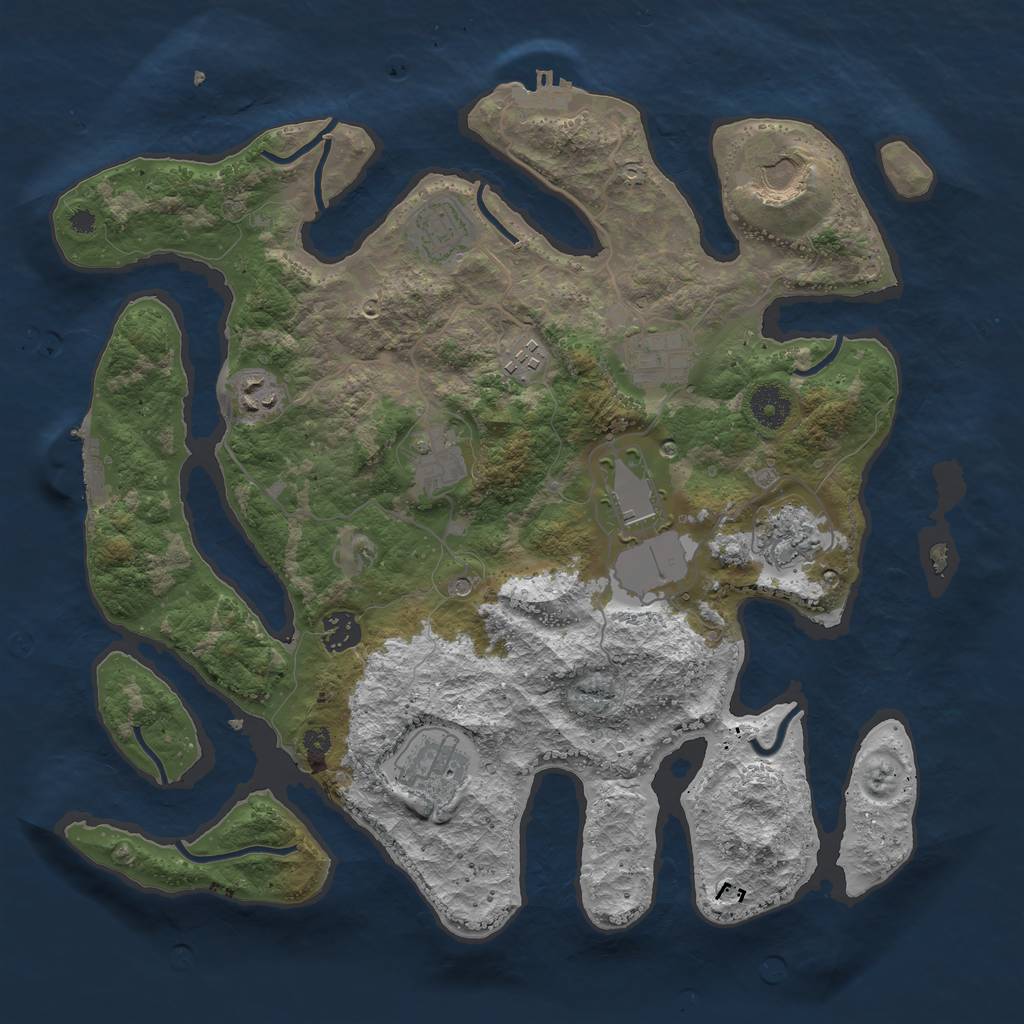 Rust Map: Procedural Map, Size: 3750, Seed: 1846841987, 15 Monuments