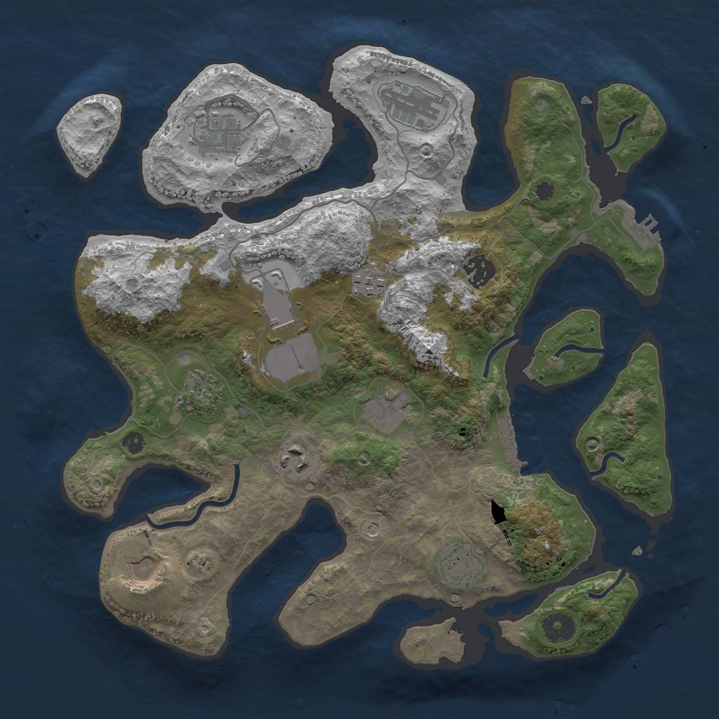 Rust Map: Procedural Map, Size: 3500, Seed: 10236, 15 Monuments