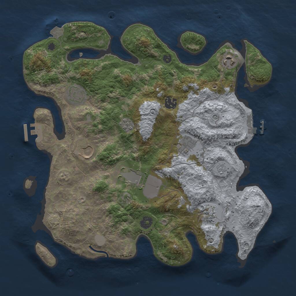 Rust Map: Procedural Map, Size: 3500, Seed: 1589316845, 14 Monuments