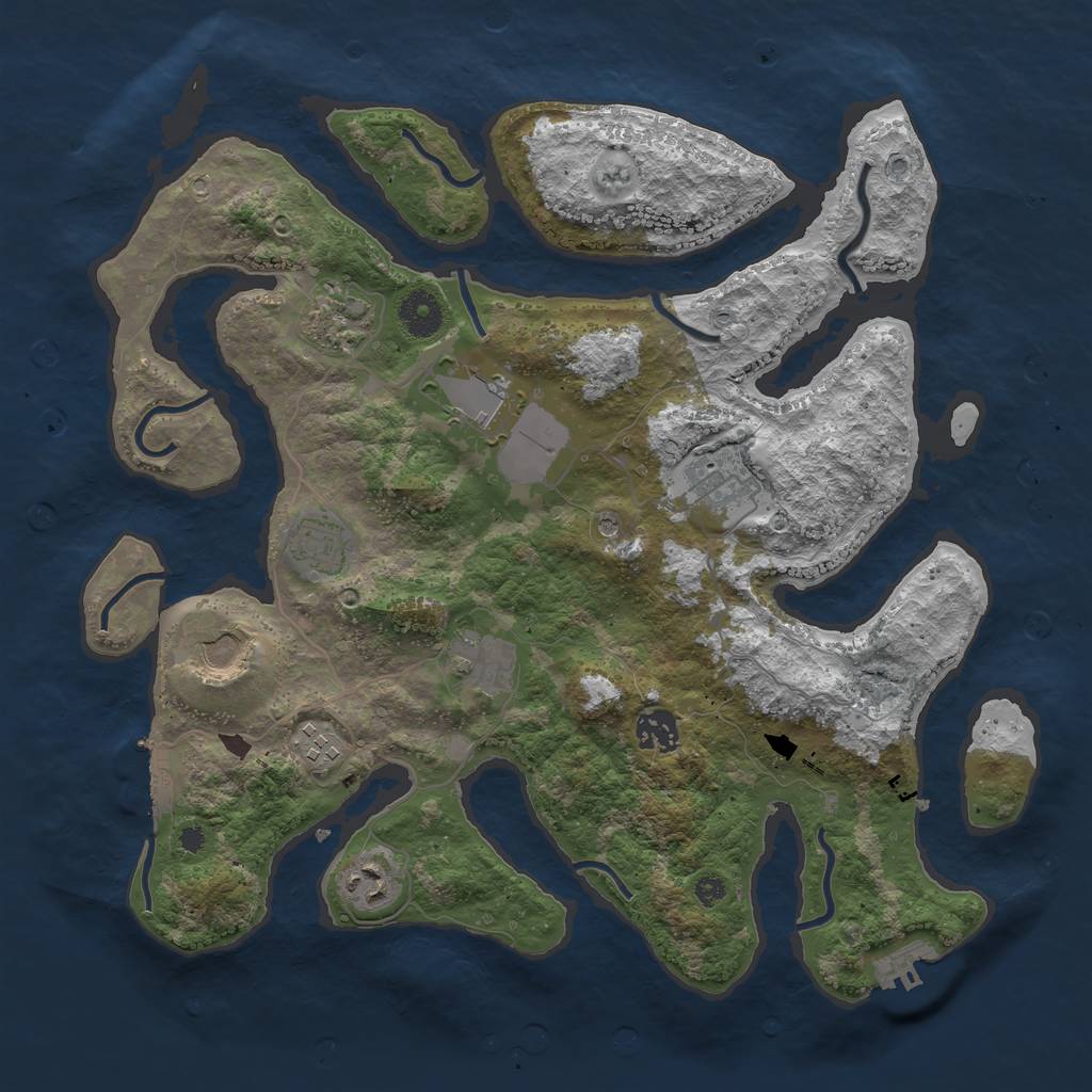 Rust Map: Procedural Map, Size: 3700, Seed: 230, 14 Monuments