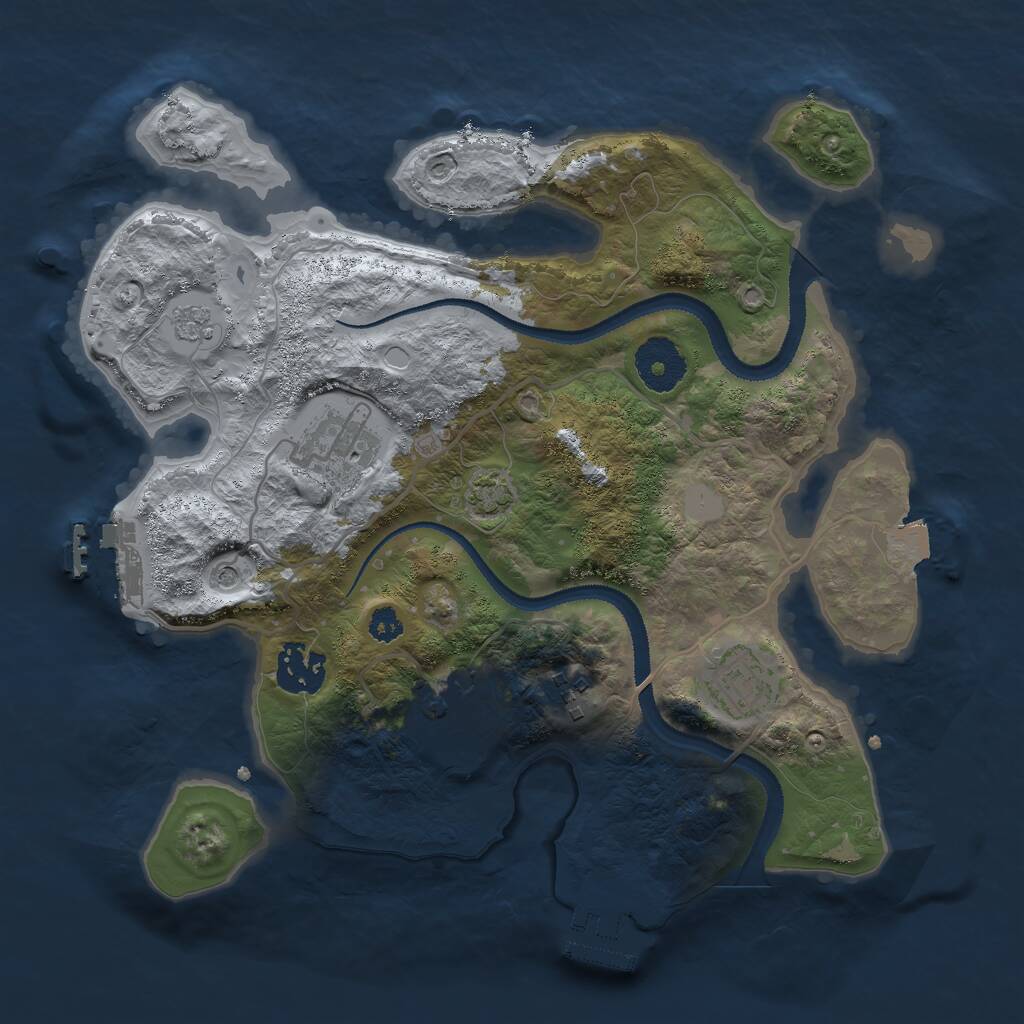 Rust Map: Procedural Map, Size: 3000, Seed: 915221147, 11 Monuments