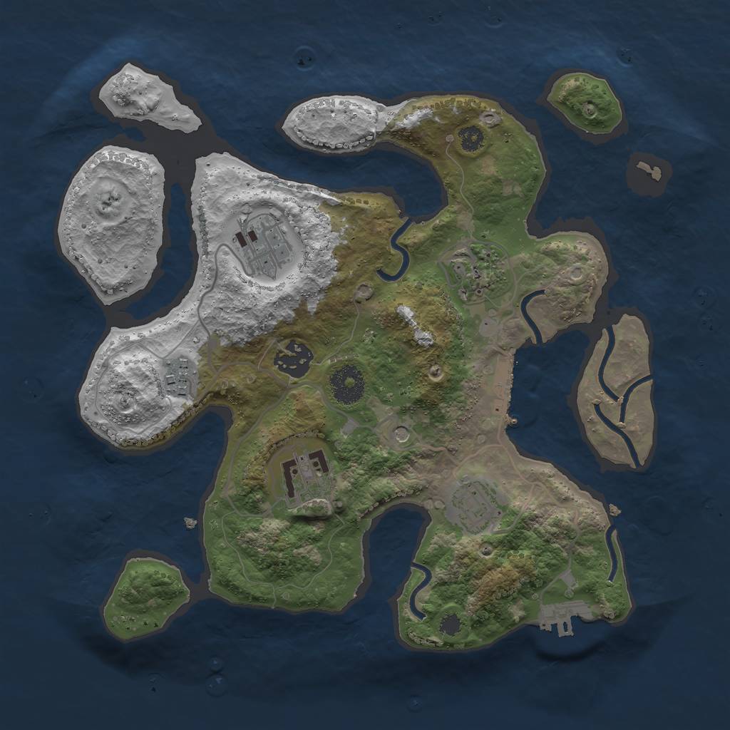 Rust Map: Procedural Map, Size: 3000, Seed: 915221147, 11 Monuments