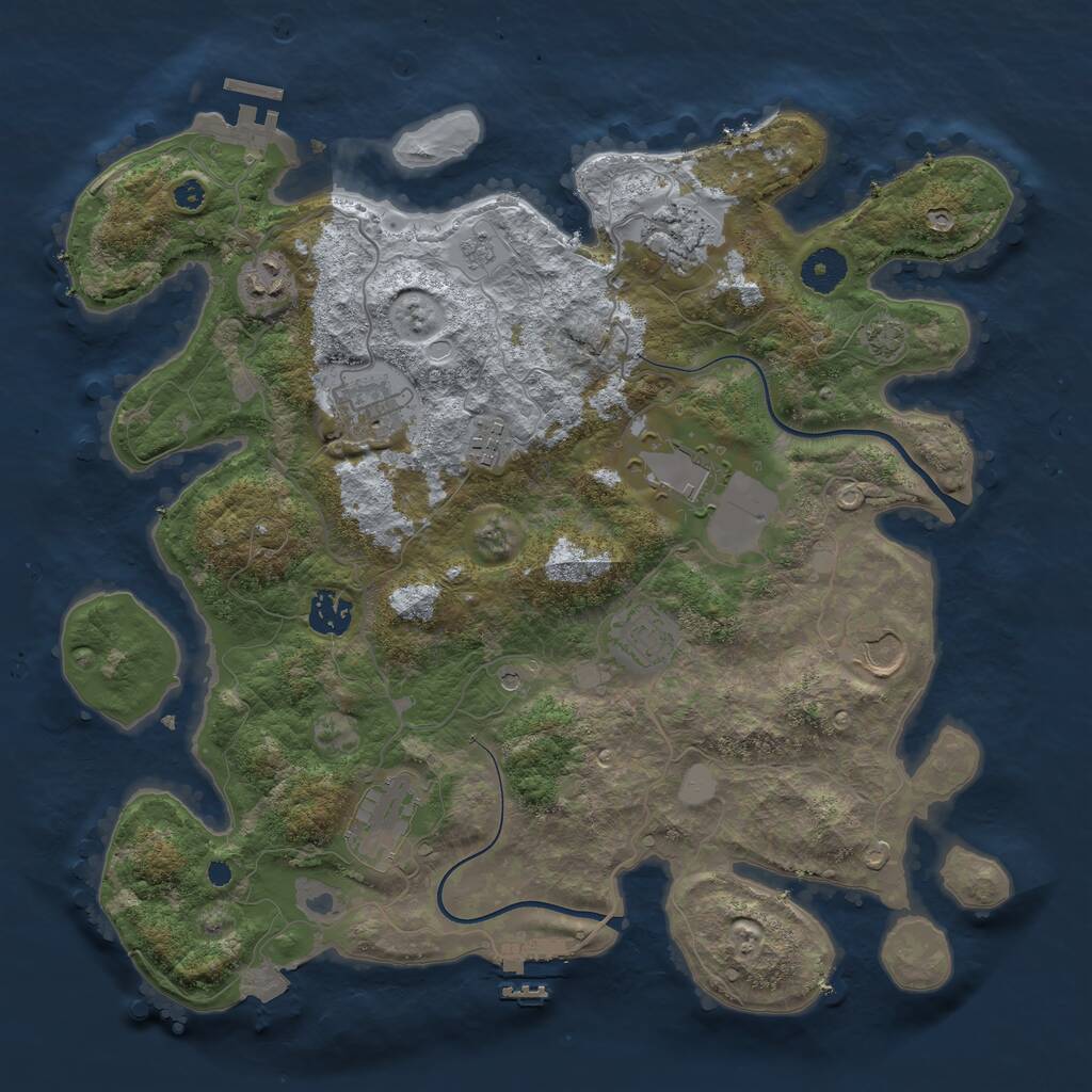 Rust Map: Procedural Map, Size: 3700, Seed: 156662641, 15 Monuments