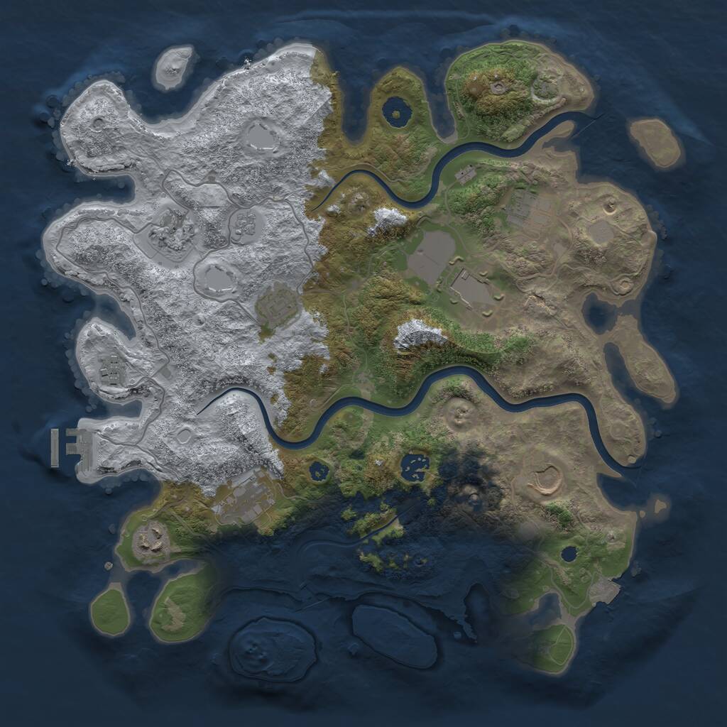 Rust Map: Procedural Map, Size: 3750, Seed: 227025937, 14 Monuments