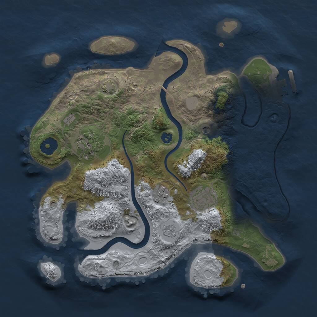 Rust Map: Procedural Map, Size: 2800, Seed: 335, 8 Monuments