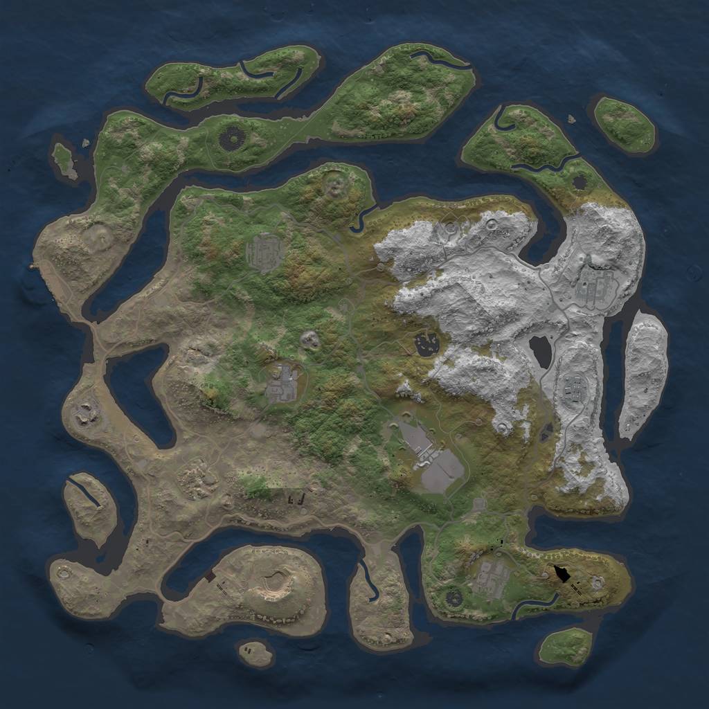 Rust Map: Procedural Map, Size: 4250, Seed: 662960, 14 Monuments