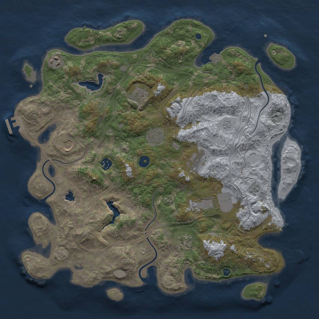 Rust Map: Procedural Map, Size: 4250, Seed: 662960, 14 Monuments