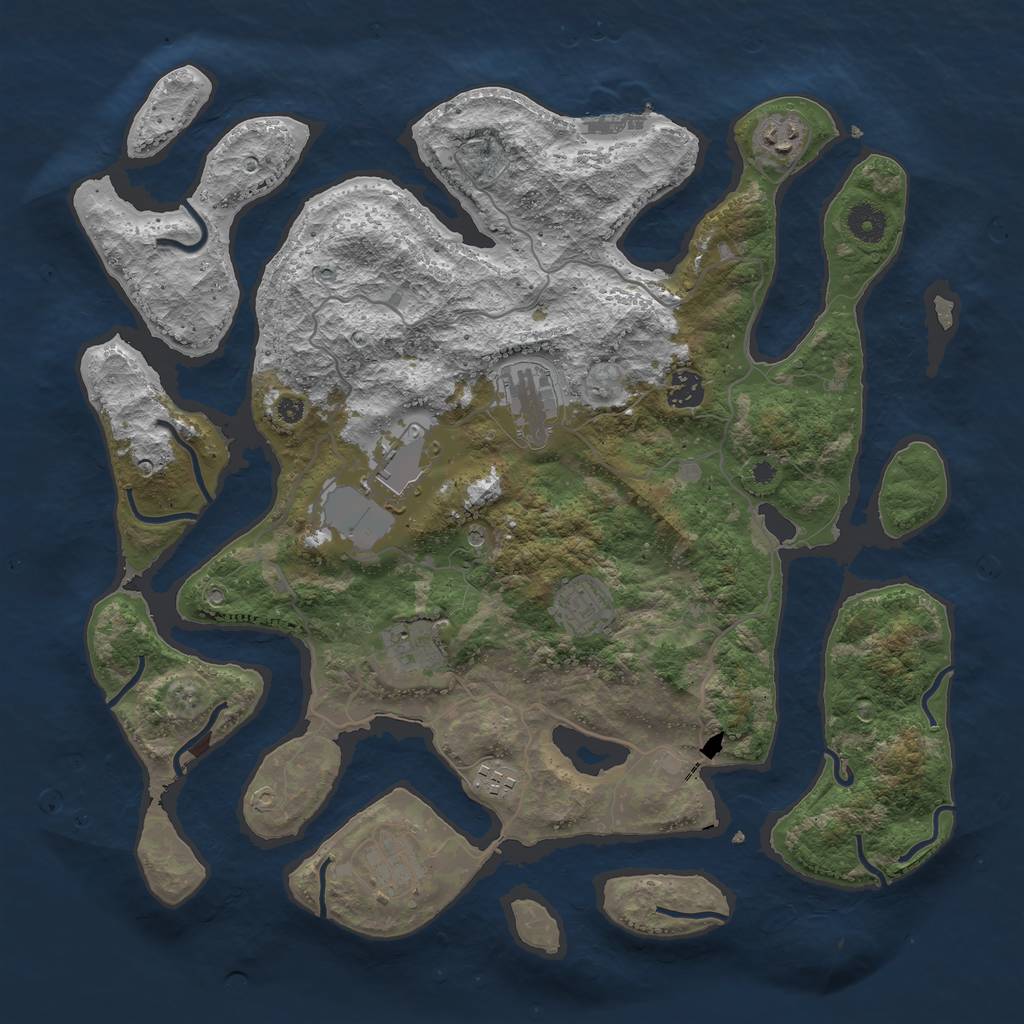 Rust Map: Procedural Map, Size: 4000, Seed: 1149717802, 12 Monuments