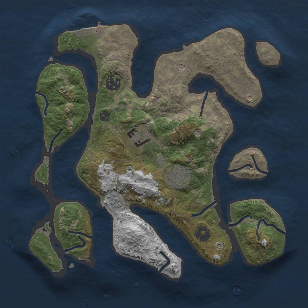 Rust Map: Procedural Map, Size: 3000, Seed: 362352, 8 Monuments