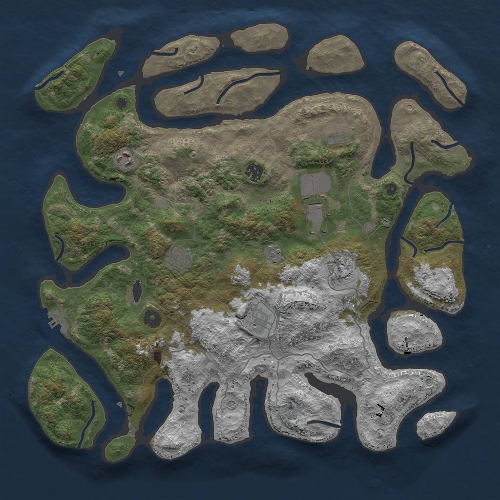 Rust Map: Procedural Map, Size: 4250, Seed: 380656, 12 Monuments