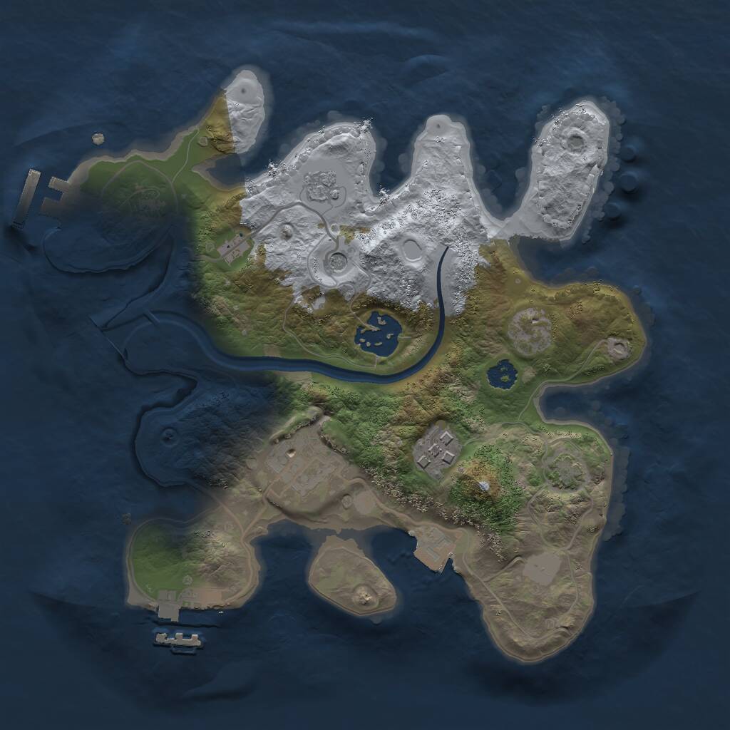 Rust Map: Procedural Map, Size: 2500, Seed: 220, 9 Monuments