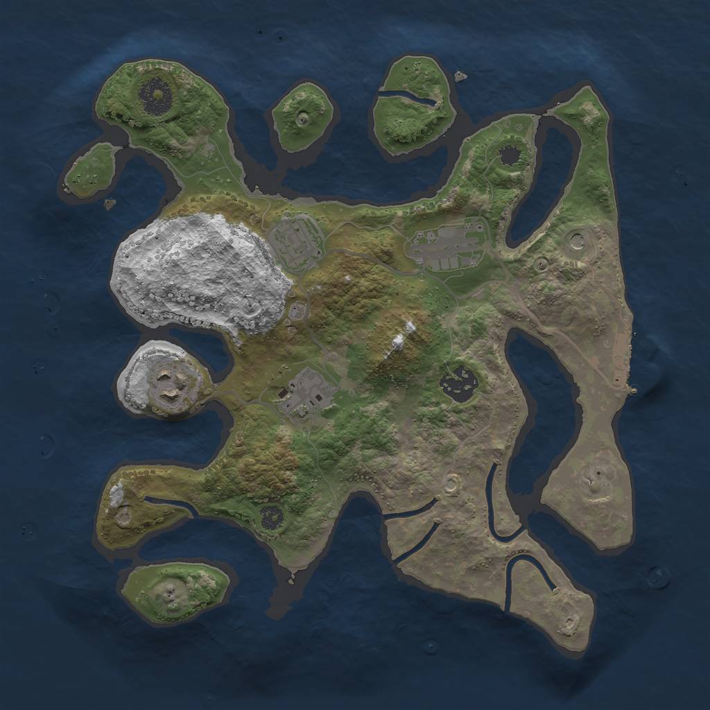 Rust Map: Procedural Map, Size: 3000, Seed: 1659933898, 9 Monuments