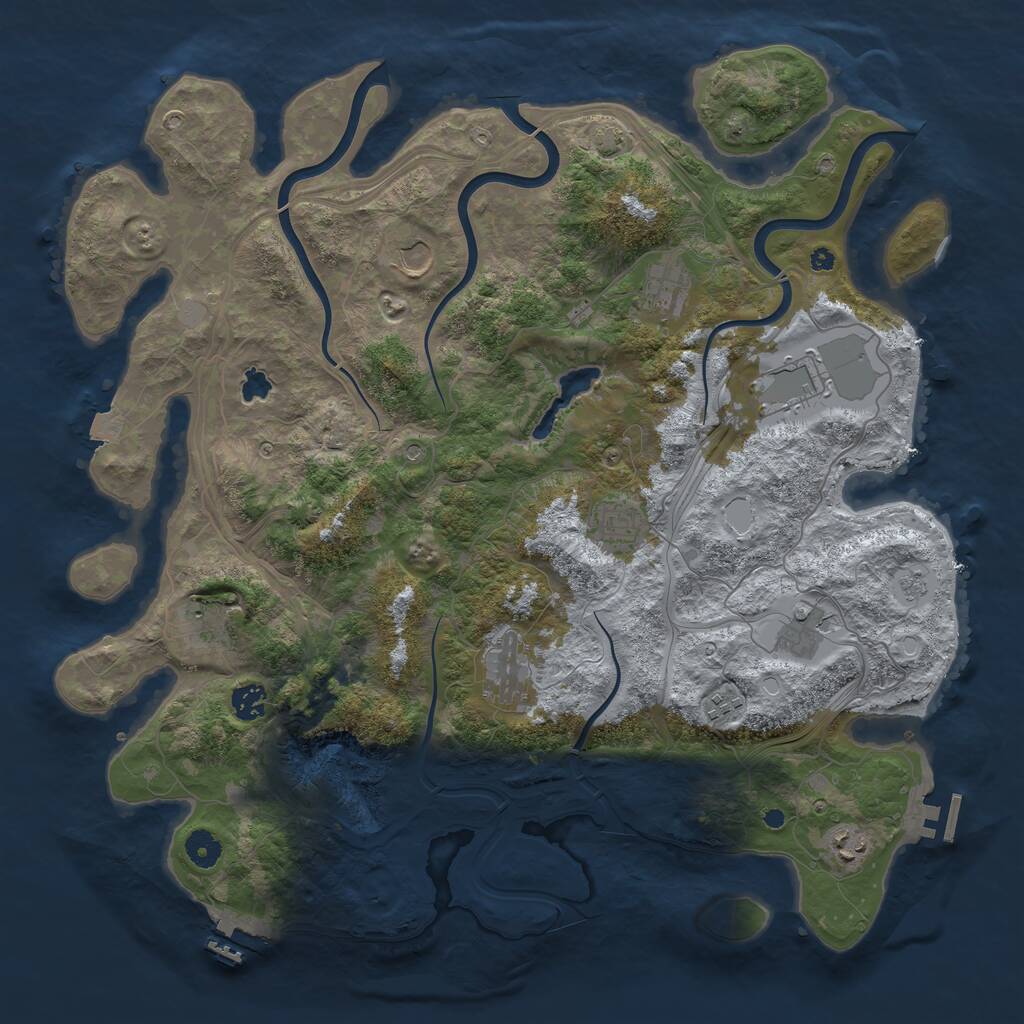 Rust Map: Procedural Map, Size: 4250, Seed: 110707, 16 Monuments