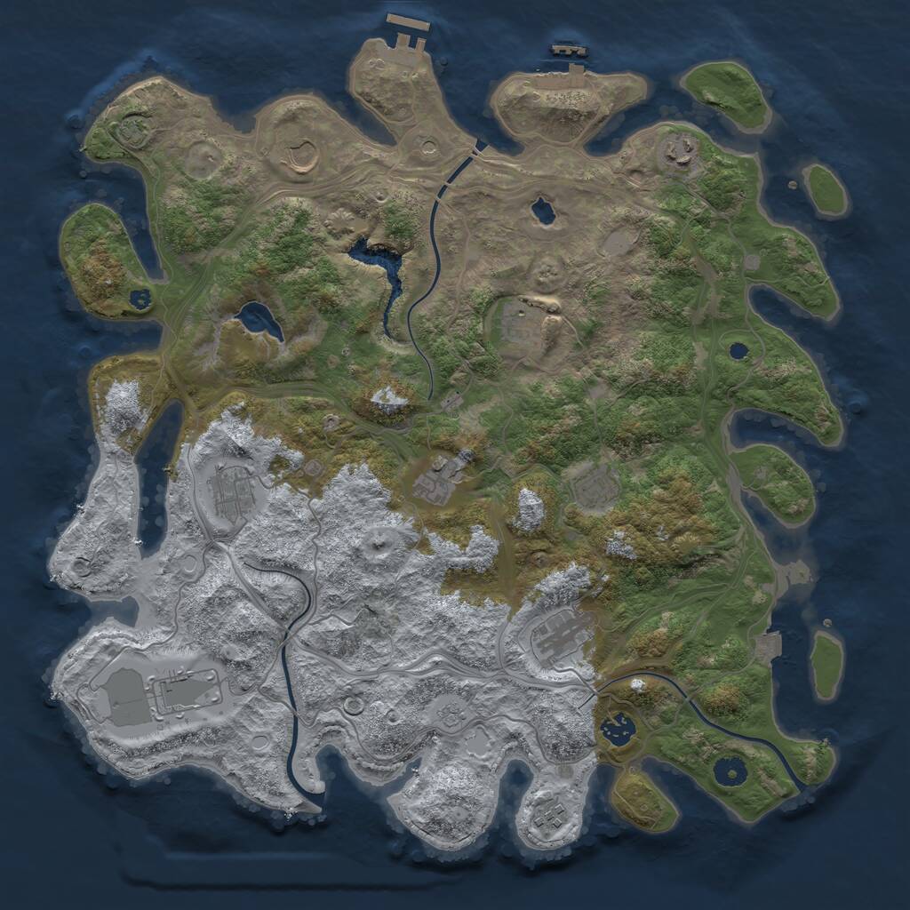 Rust Map: Procedural Map, Size: 4250, Seed: 667146, 16 Monuments
