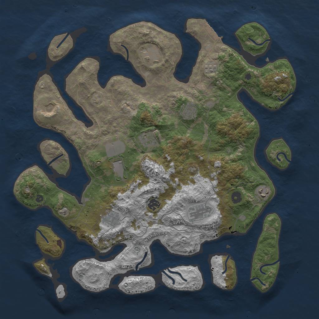 Rust Map: Procedural Map, Size: 4250, Seed: 600628, 14 Monuments