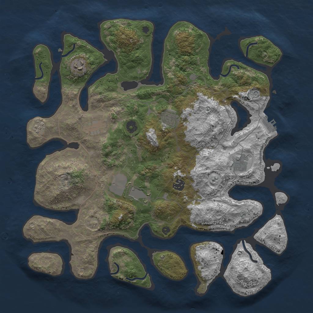 Rust Map: Procedural Map, Size: 4000, Seed: 48251931, 11 Monuments