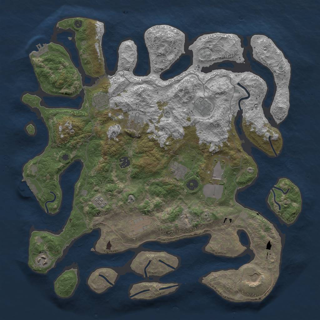 Rust Map: Procedural Map, Size: 4250, Seed: 261691, 15 Monuments