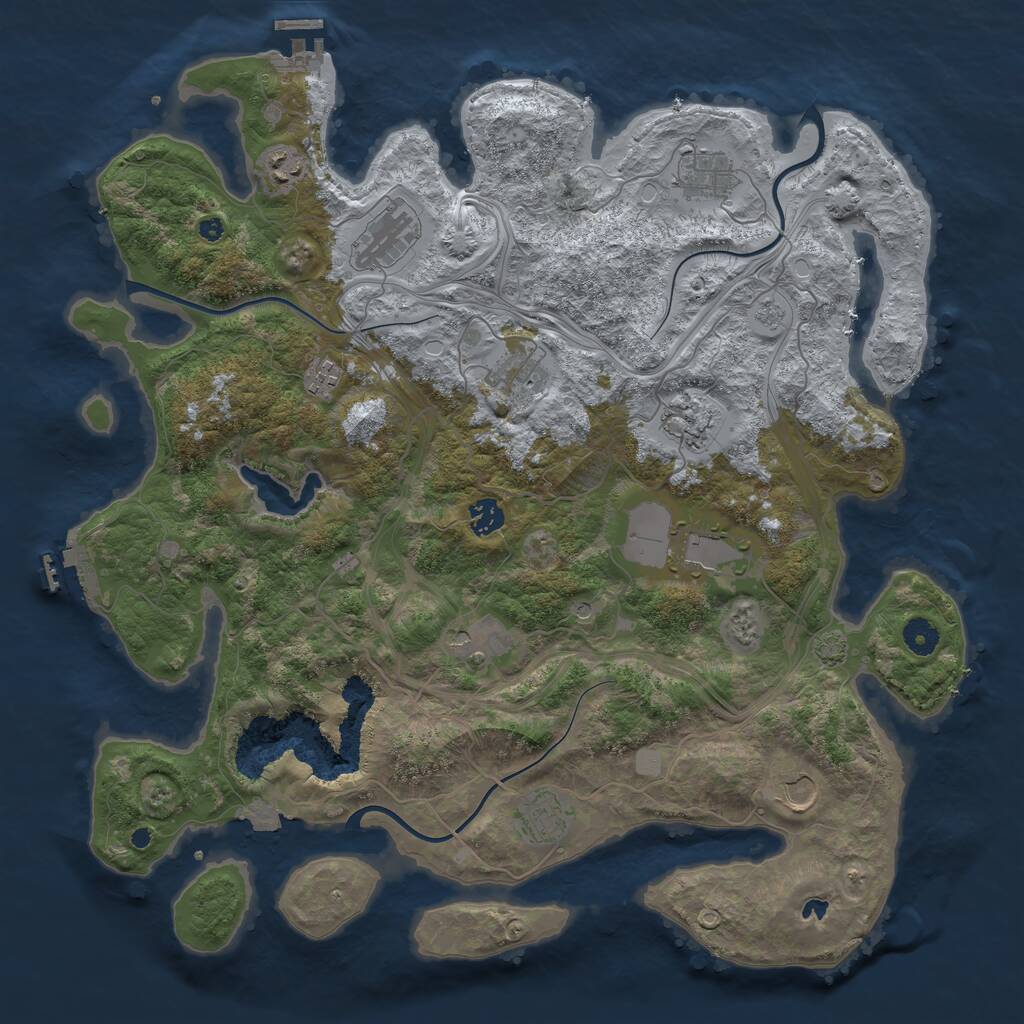 Rust Map: Procedural Map, Size: 4250, Seed: 261691, 17 Monuments