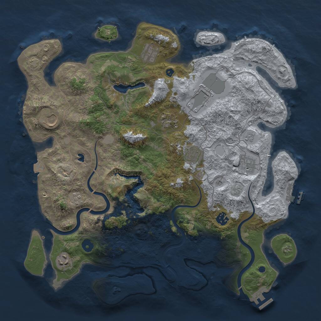 Rust Map: Procedural Map, Size: 4000, Seed: 3084, 15 Monuments