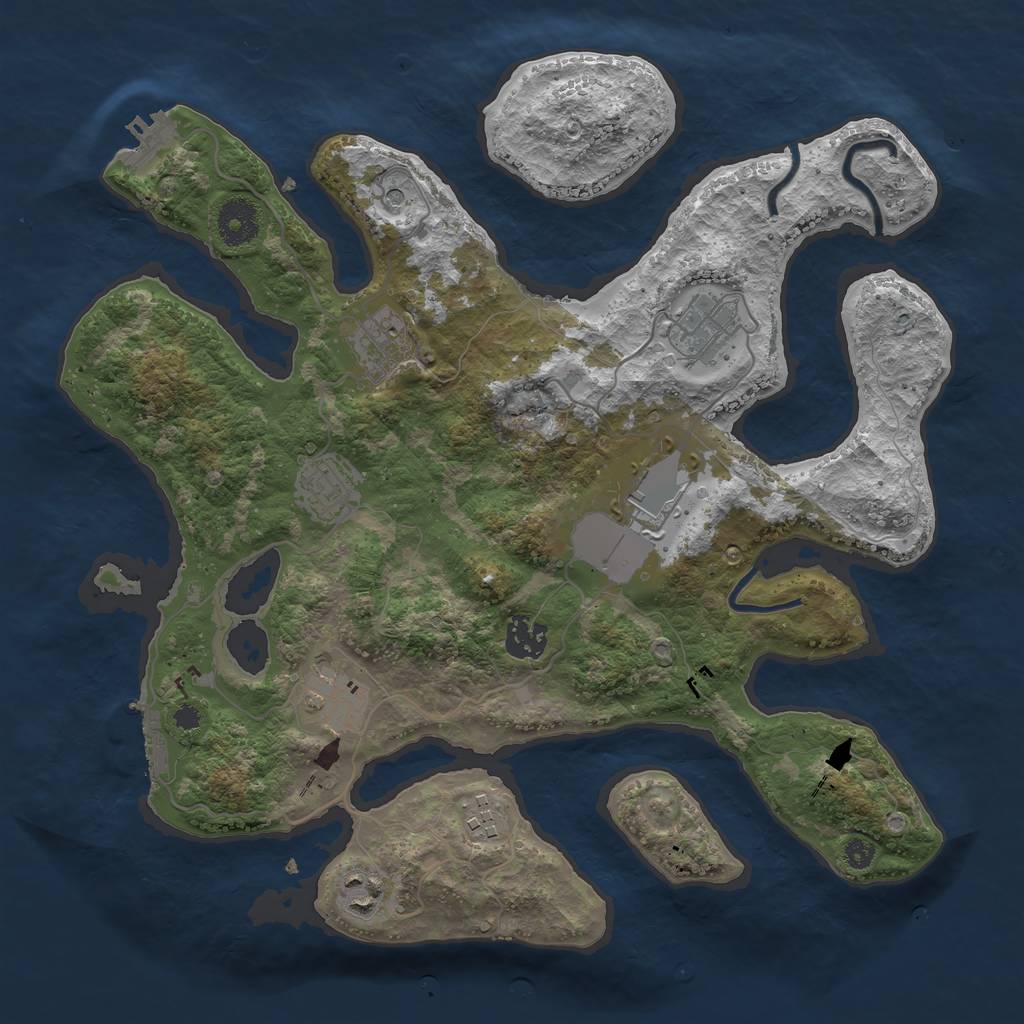 Rust Map: Procedural Map, Size: 3500, Seed: 567567567, 13 Monuments