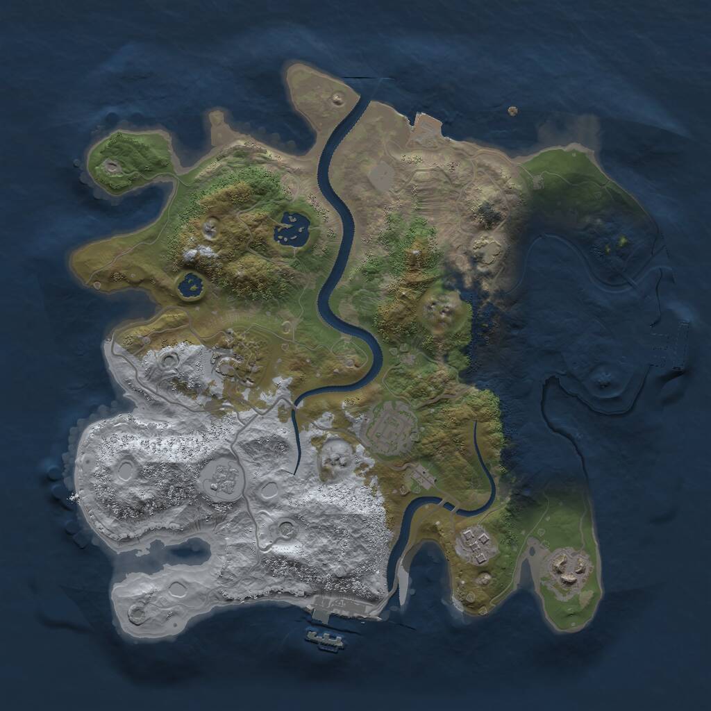 Rust Map: Procedural Map, Size: 3000, Seed: 813976, 11 Monuments