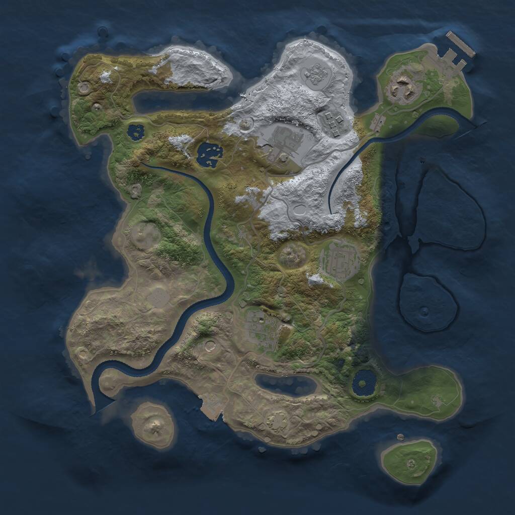 Rust Map: Procedural Map, Size: 3000, Seed: 904046713, 11 Monuments