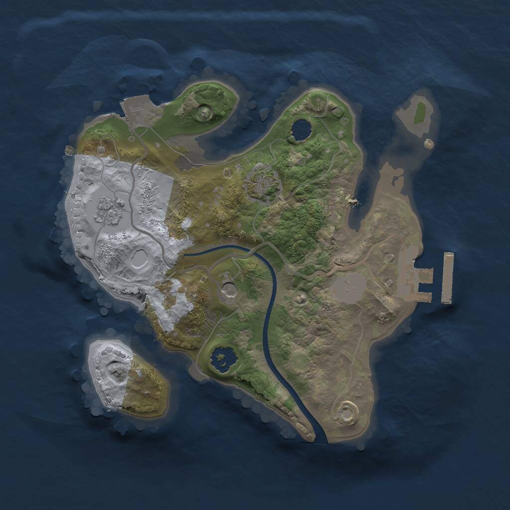 Rust Map: Procedural Map, Size: 2000, Seed: 807458826, 5 Monuments