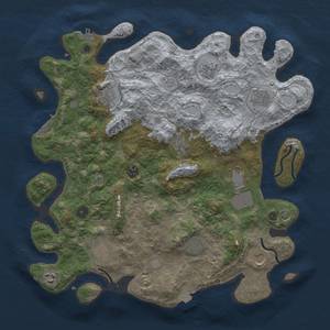 Thumbnail Rust Map: Procedural Map, Size: 4096, Seed: 13825, 19 Monuments