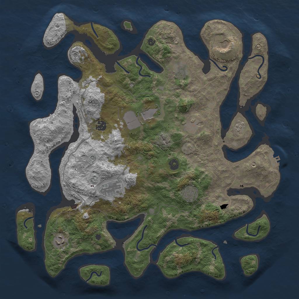 Rust Map: Procedural Map, Size: 4250, Seed: 631876, 13 Monuments