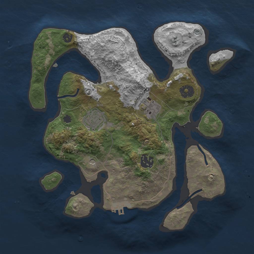 Rust Map: Procedural Map, Size: 2750, Seed: 504702644, 7 Monuments