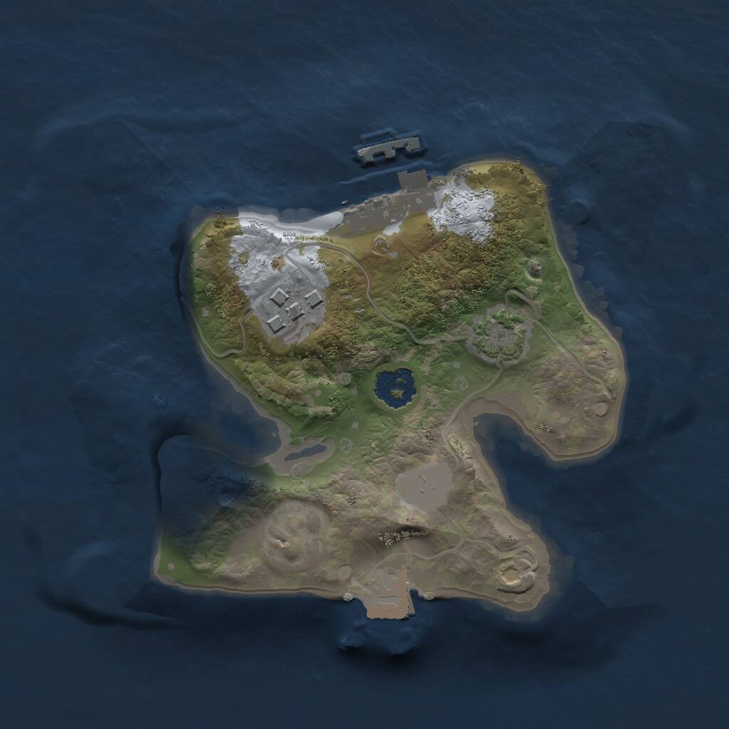 Rust Map: Procedural Map, Size: 1800, Seed: 48562, 4 Monuments